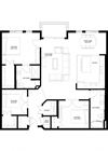 River North_3 Bedroom Floor Plan